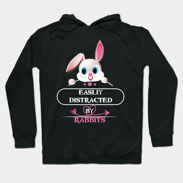 easily distracted by rabbits Hoodie by youki